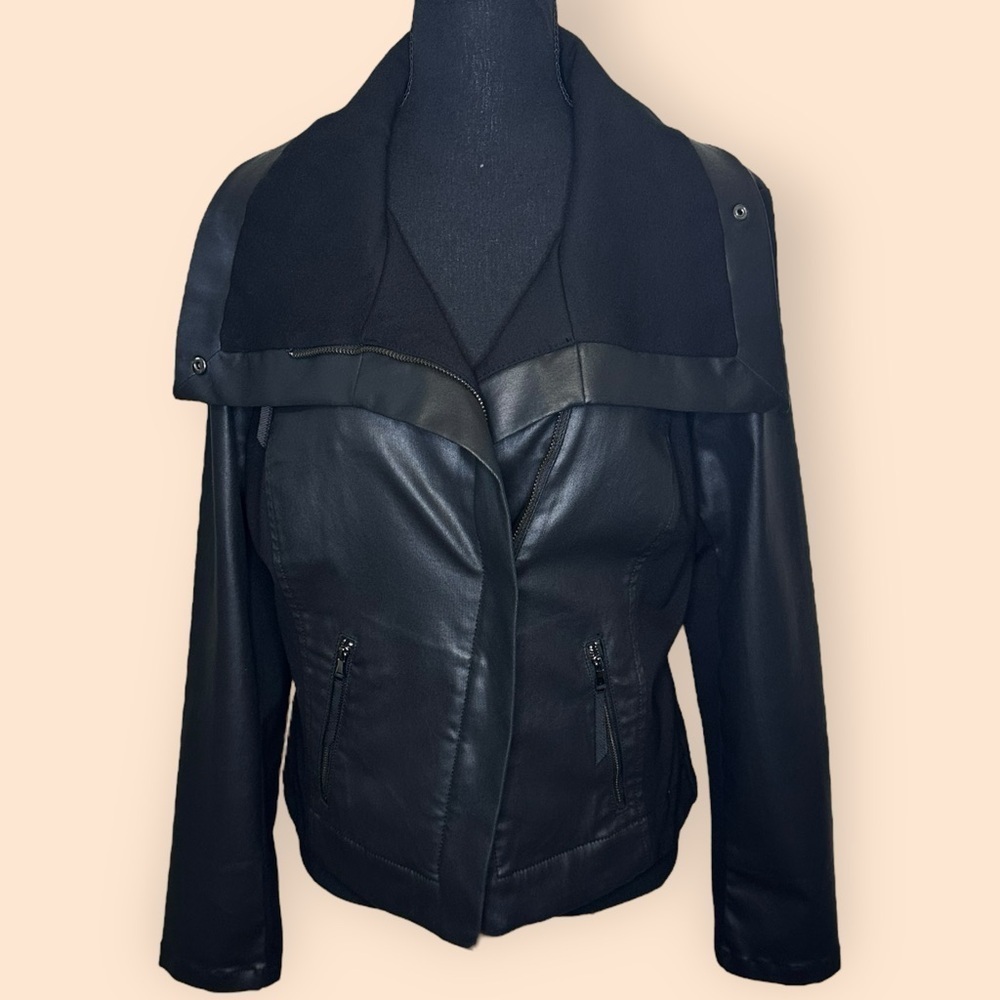 White House Black Market Coated Denim Jacket in size M